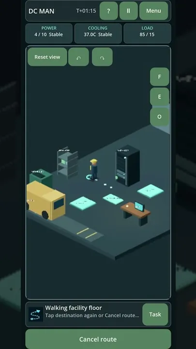 A mobile management game prototype shown on a phone-shaped play area